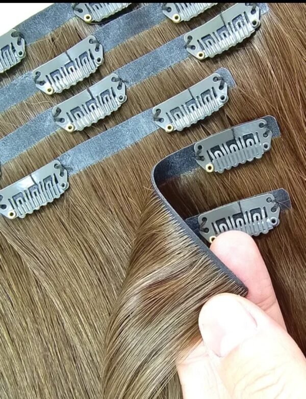 Pu Hair extensions clipe set