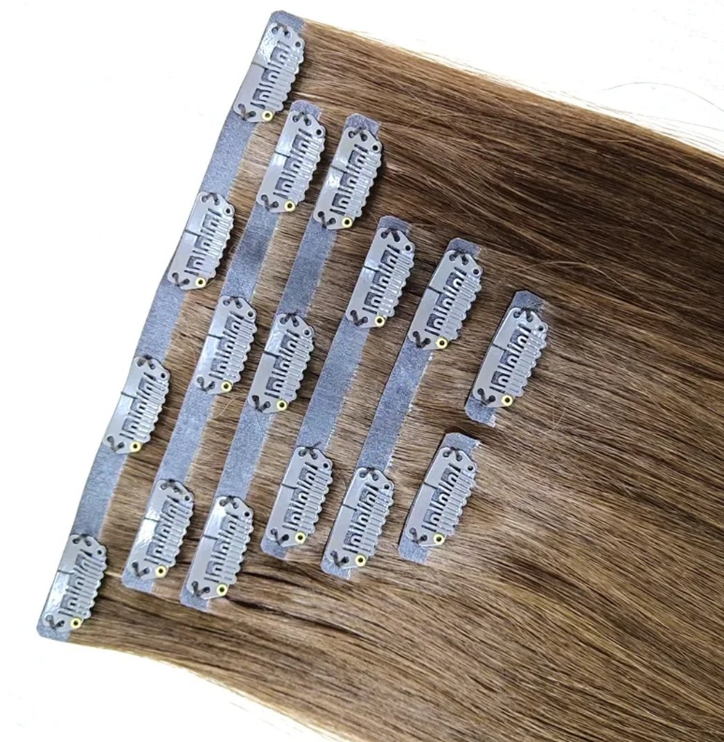 Pu Hair extensions clipe set