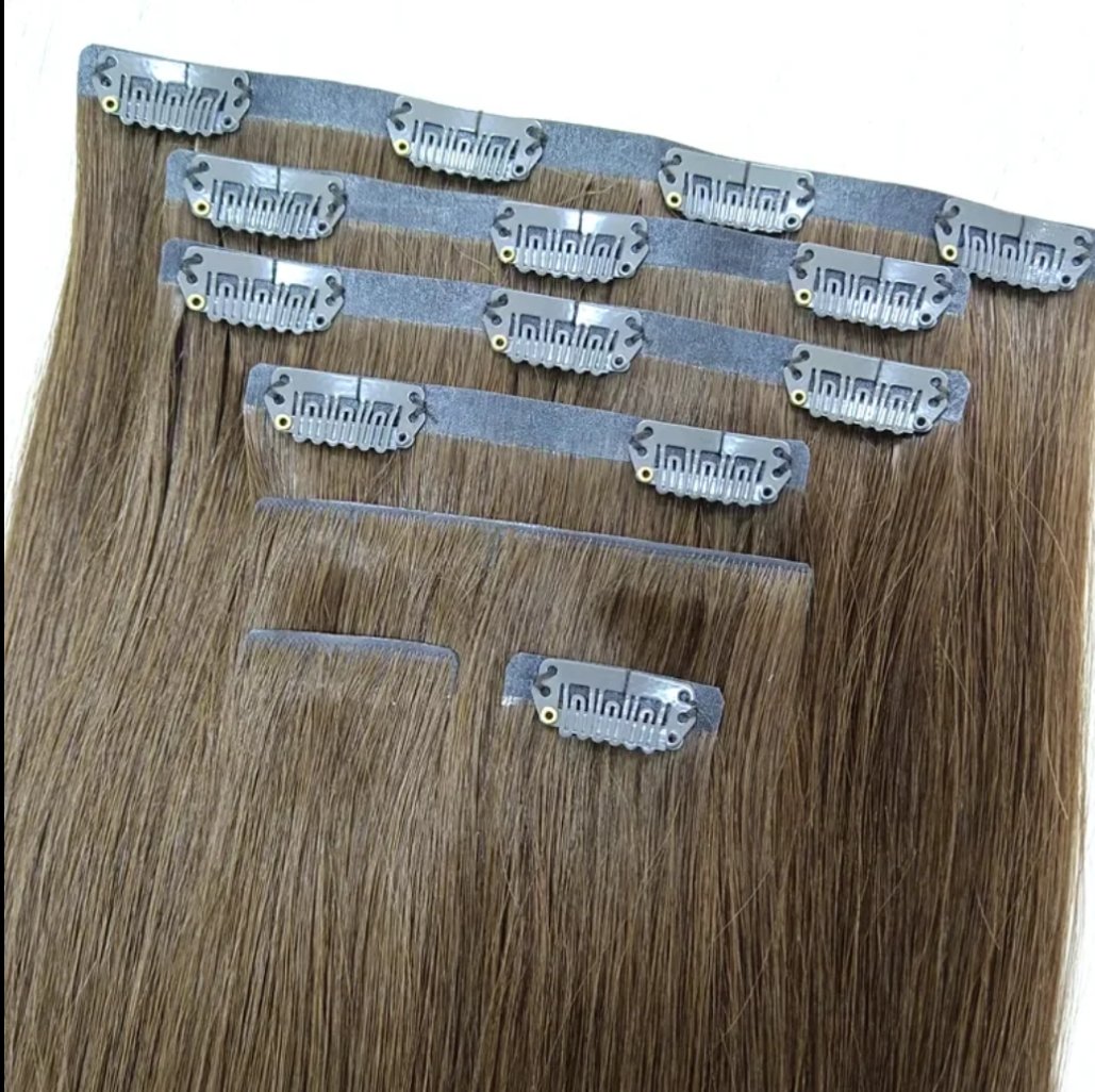Pu Hair extensions clipe set