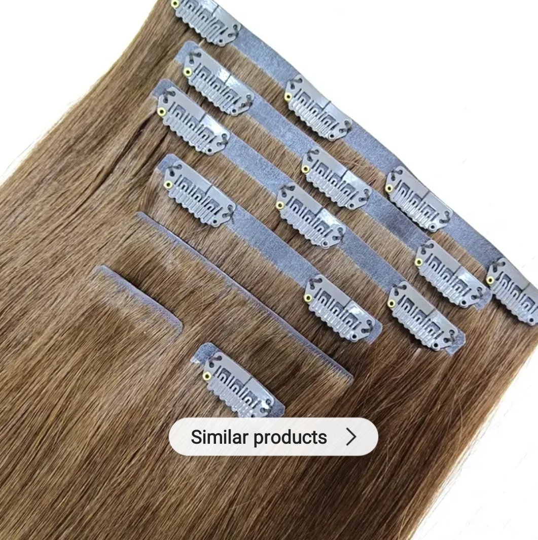 Pu Hair extensions clipe set
